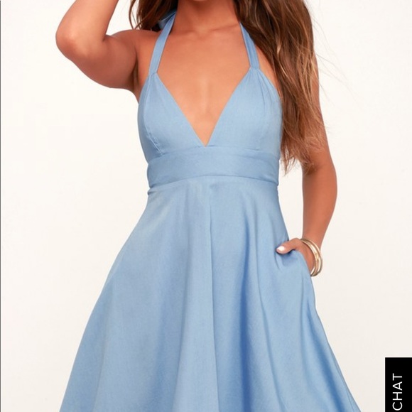 Lulus blue tie dress - Picture 1 of 5